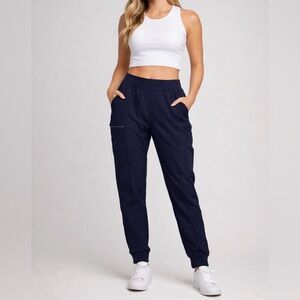 Cherokee Infinity Scrub Joggers Large Navy Mid Rise Tapered EUC